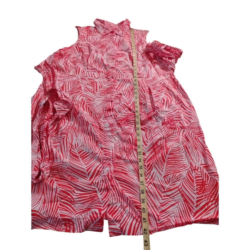 Talbot's Tropical Shirt Dress Tie Belted Front Collar Pockets Beachy Resort 18 - Picture 8 of 9